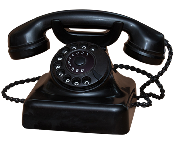 an old-fashioned black telephone